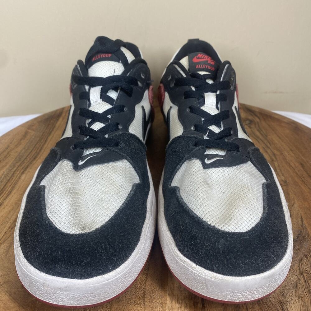 Nike Alleyoop SB White University Red Mens Black White Red Size 12 Low Top Shoes - Picture 3 of 9